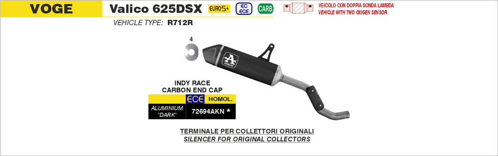 Arrow Indy Race Aluminium "Dark" Slip On with Carbon End Cap