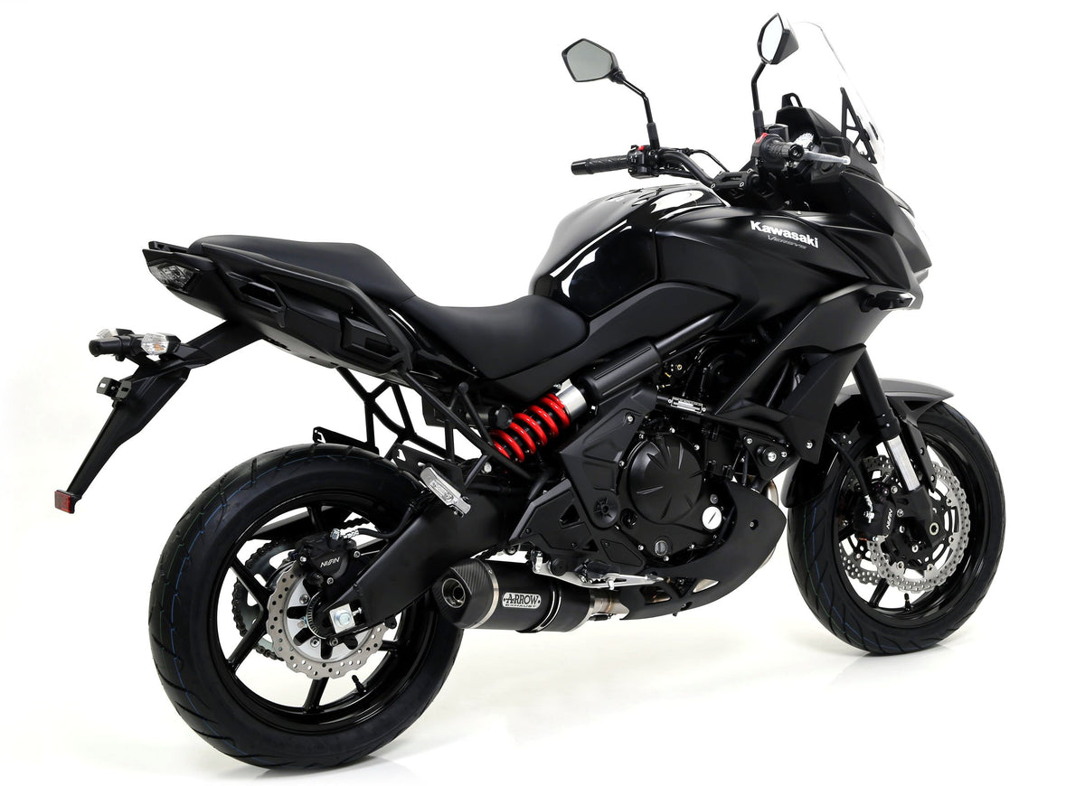 Arrow Race-Tech Approved Aluminium "Dark" Slip On with Carbon End Cap - Kawasaki ER-6N/Versys 650