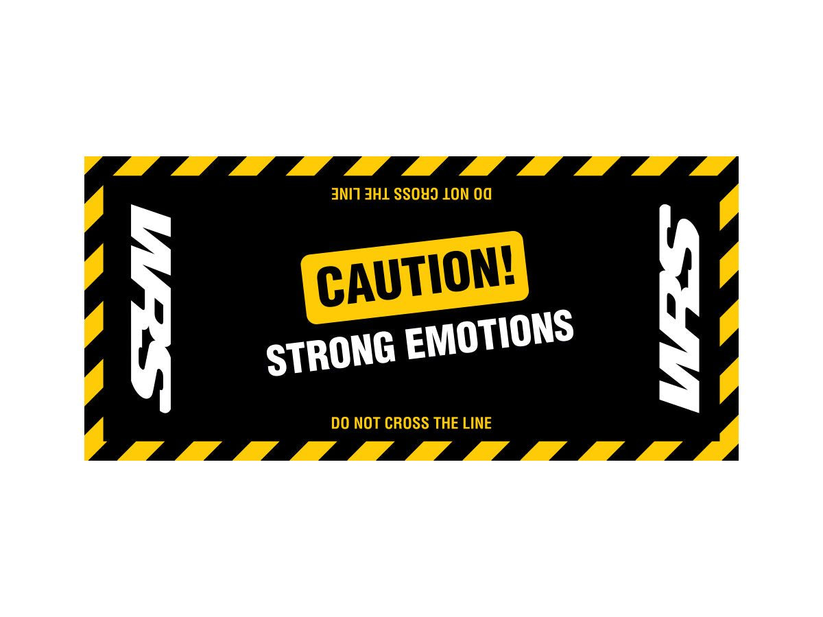 WRS Original WRS Rectangular Motorcycle Carpet With "Caution Strong Emotions" Words