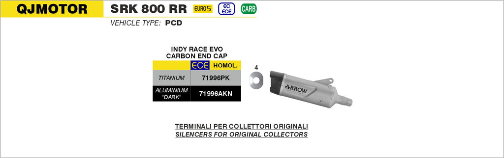 Arrow Indy Race EVO Titanium Slip On with Carbon End Cap