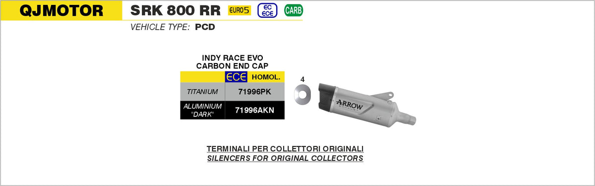 Arrow Indy Race EVO Titanium Slip On with Carbon End Cap