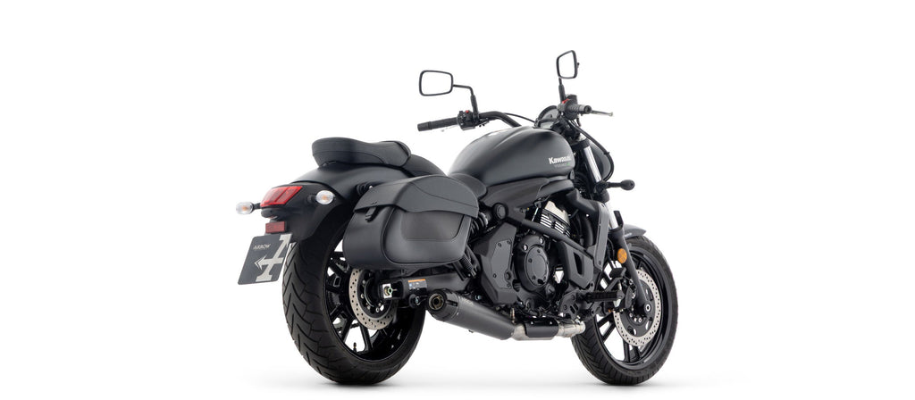 Arrow Full System Rebel with Carbon Fiber Rear End Cap - Kawasaki EN650 Vulcan S/EN650 Vulcan S ABS