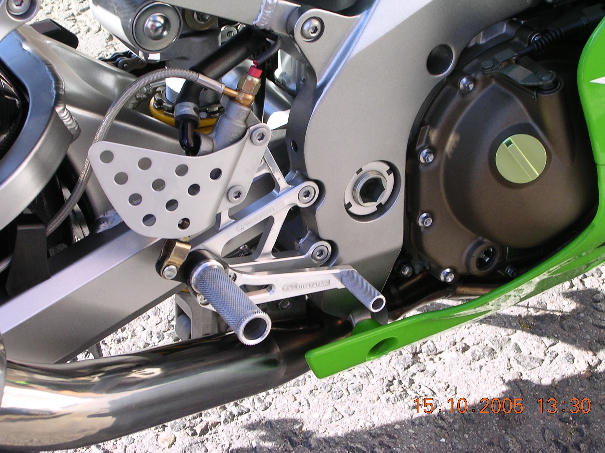 Woodcraft 1998-02 Kawasaki ZX6, 1999-03 ZX9, 2005-08 ZZR600 Complete Rearset