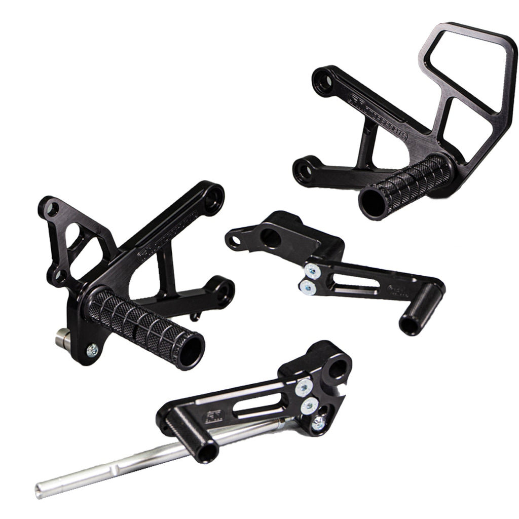 Woodcraft 2007-08 Kawasaki ZX6/636 Complete Rearset - STD/GP Shift