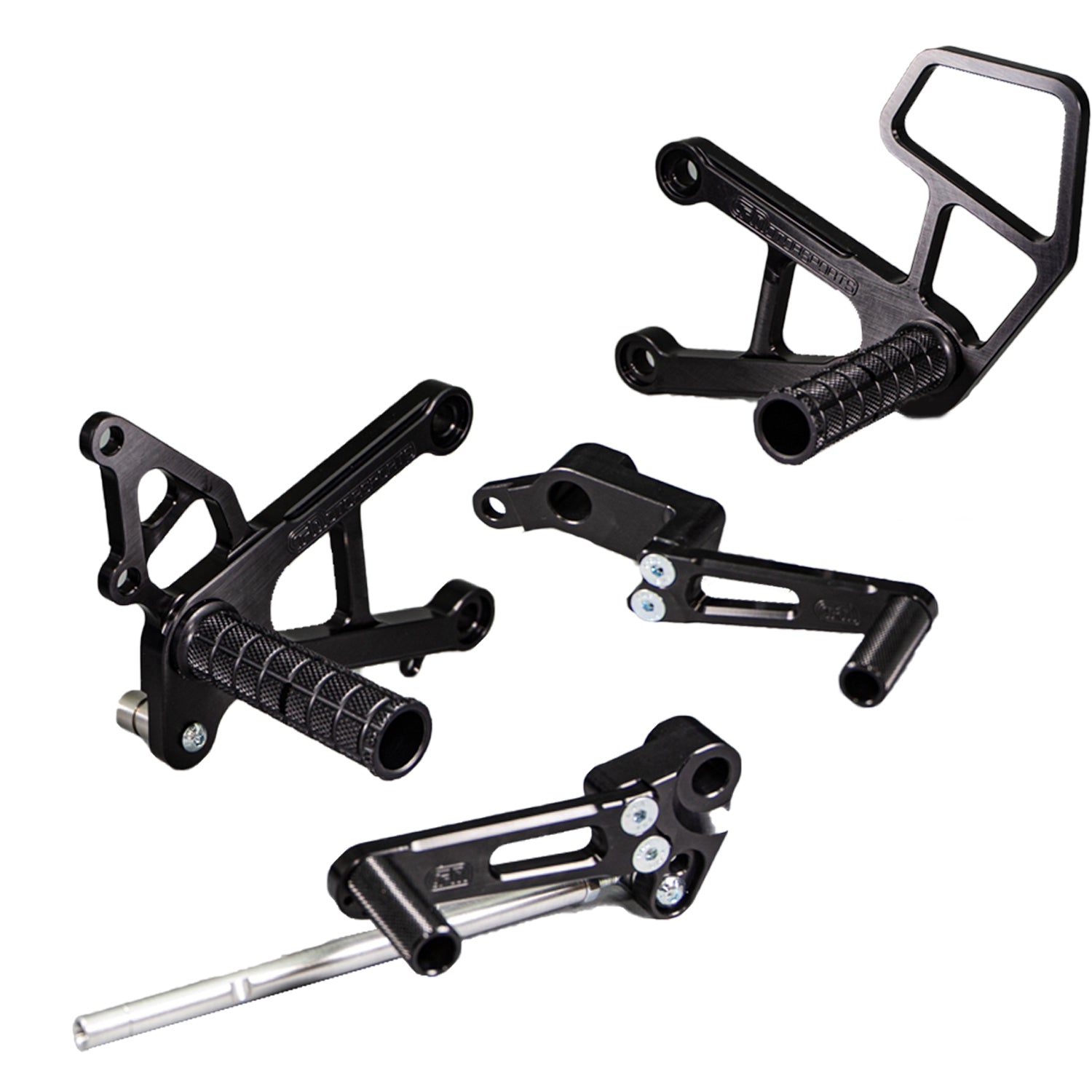 Woodcraft 2007-08 Kawasaki ZX6/636 Complete Rearset - STD/GP Shift