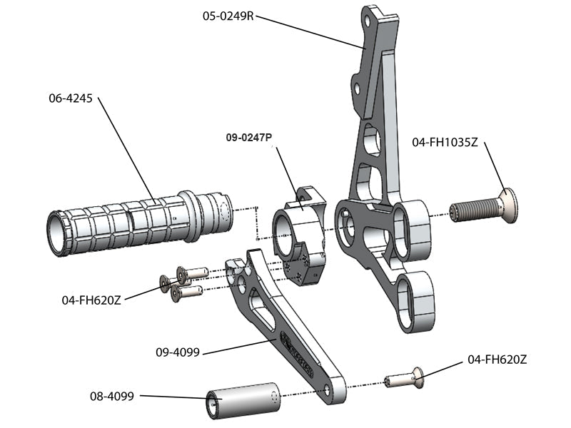 Woodcraft 2007-08 Suzuki GSX-R1000 Complete Rearset