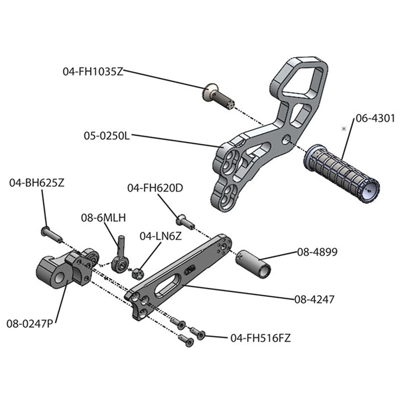 Woodcraft Suzuki GSX-R600/750/1000 Rearset