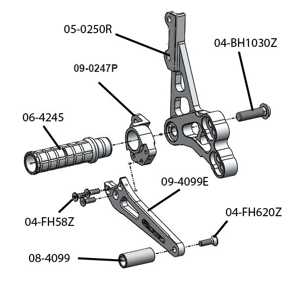 Woodcraft Suzuki GSX-R600/750/1000 Rearset