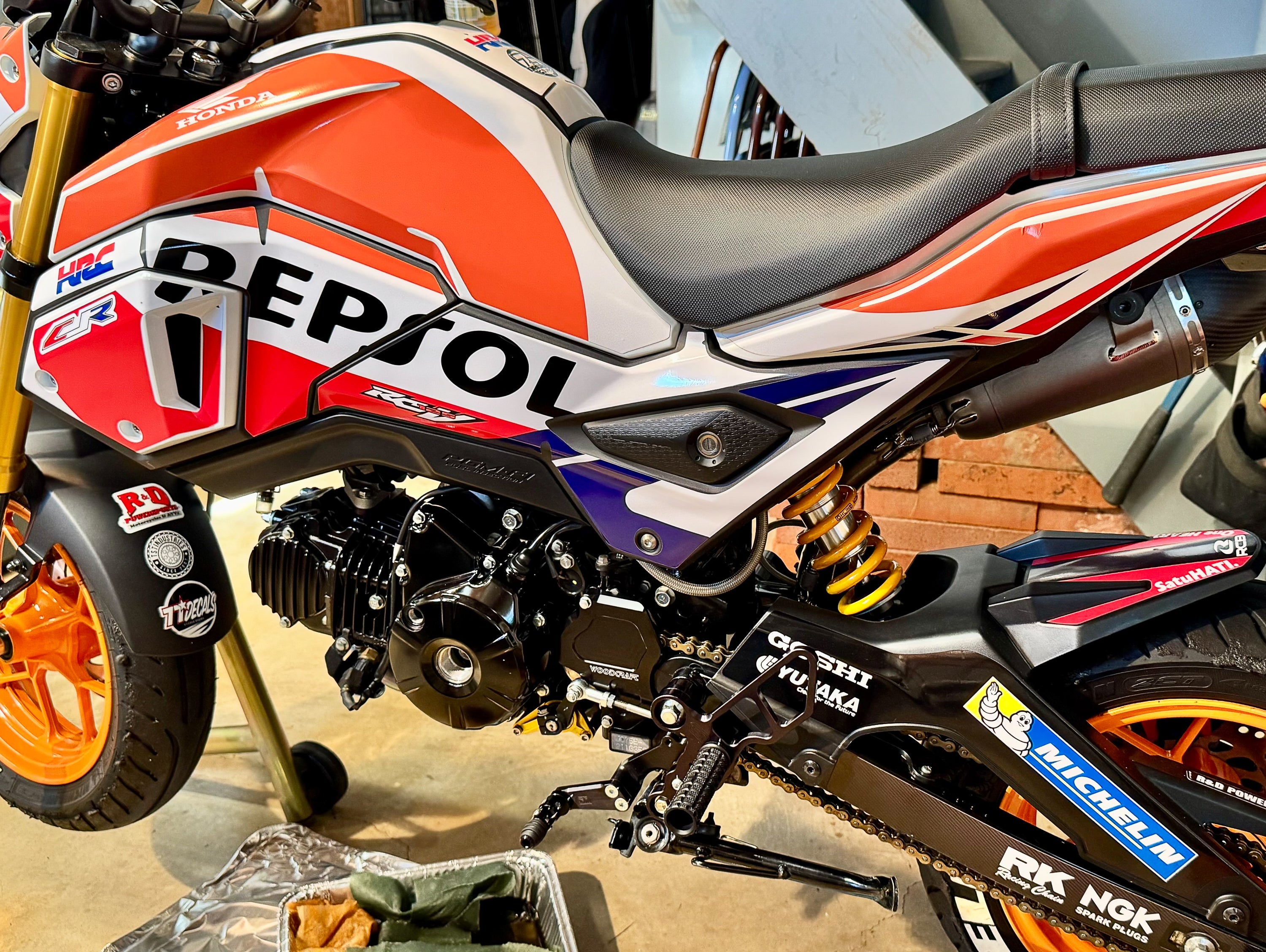 Woodcraft Honda Grom Complete Rearset Kit w/ Pedals