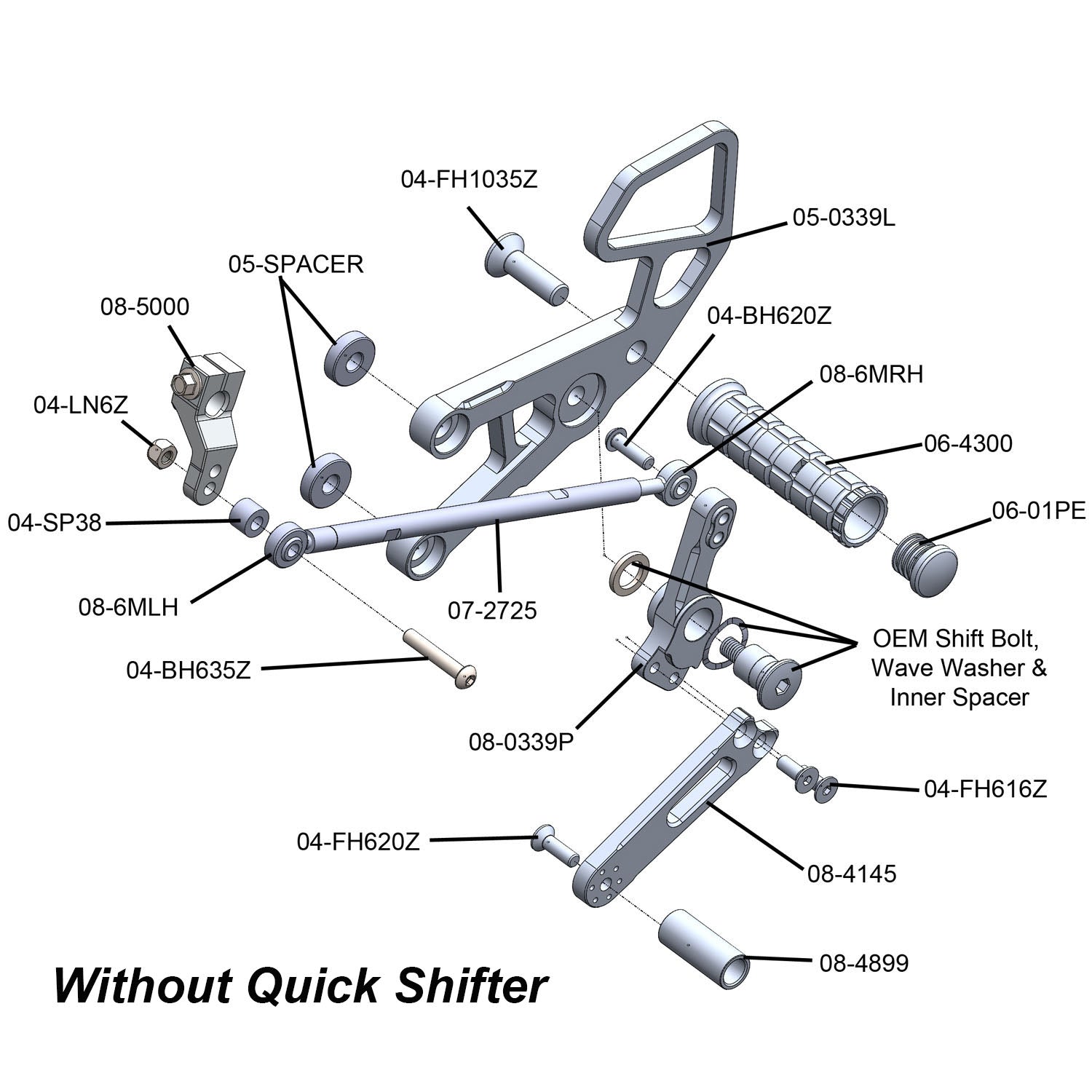 Woodcraft Honda CBR1000RR Complete Rearset