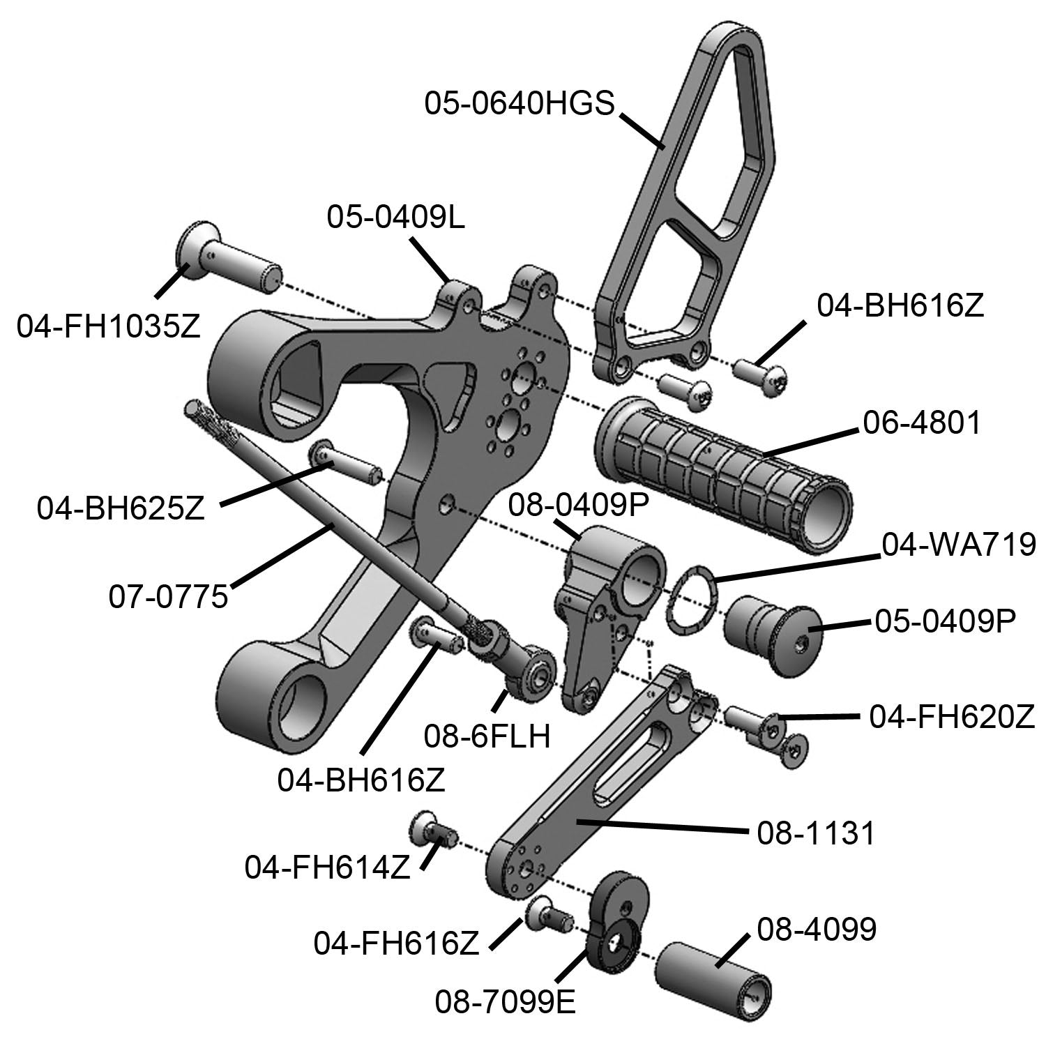 Woodcraft Yamaha FZ09/FJ09/XSR900 Rearset