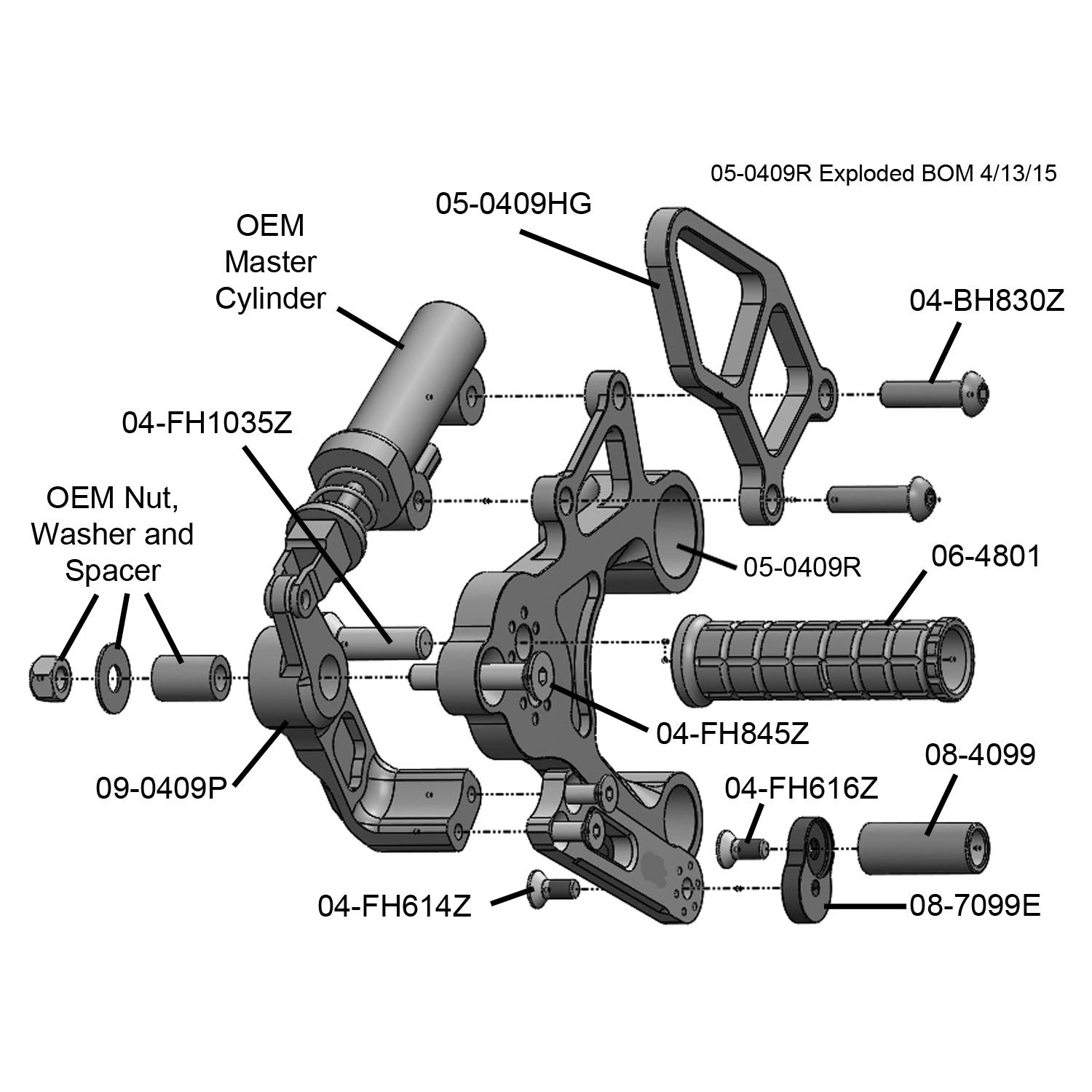Woodcraft Yamaha FZ09/FJ09/XSR900 Rearset