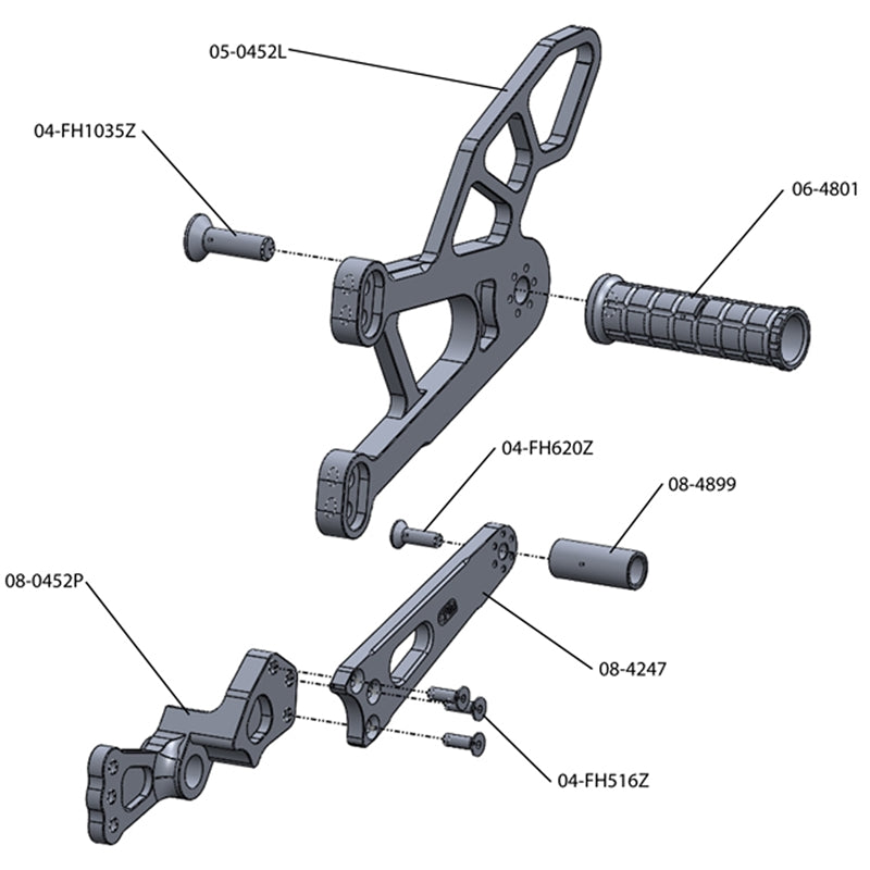 Woodcraft 2009-14 Yamaha R1 Complete Rearset