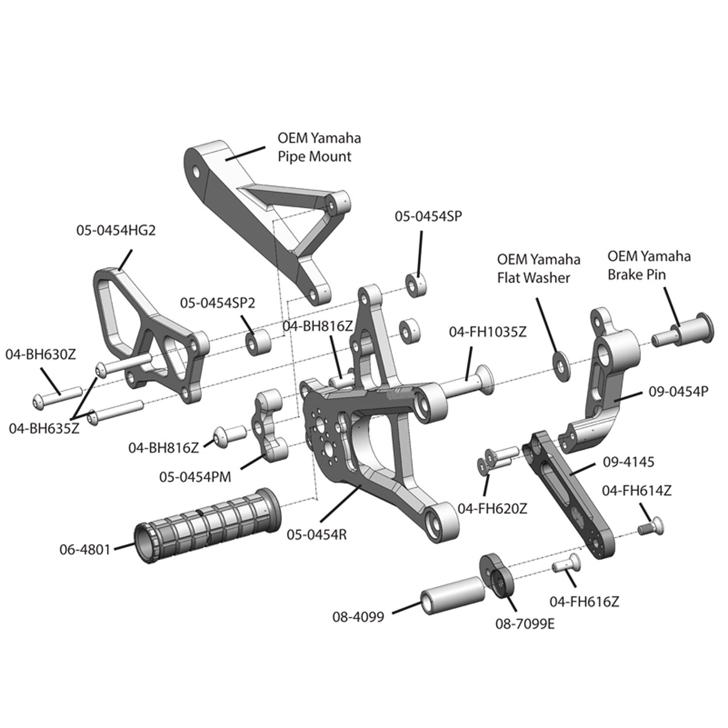 Woodcraft Yamaha R1 Complete Rearset