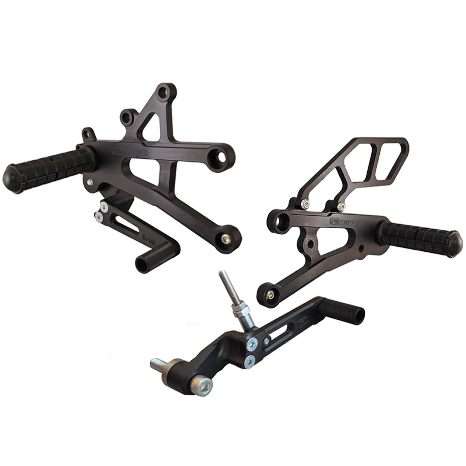 Woodcraft Triumph Street Triple Rearset Kit, GP Shift W/O QS - Complete W/Shift and Brake Pedals