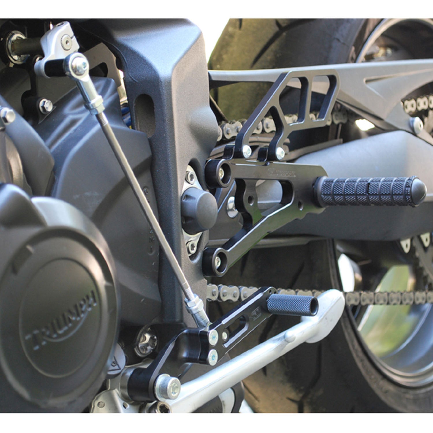 Woodcraft Triumph Street Triple Rearset Kit, GP Shift W/O QS - Complete W/Shift and Brake Pedals