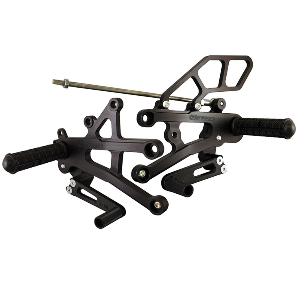 Woodcraft Triumph Street Triple Rearset Kit, STD Shift W/O QS - Complete W/Shift and Brake Pedals