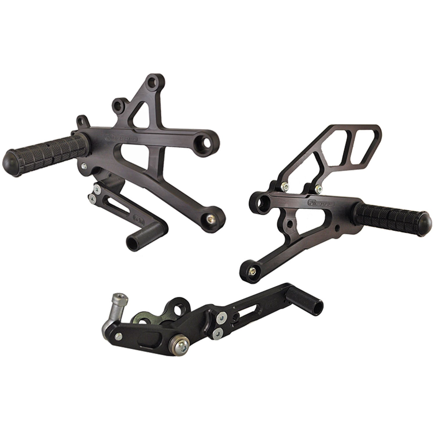 Woodcraft Triumph Daytona 675/R/Street Triple Rearsets - GP Shift w/QS Rod - RACE USE ONLY (No Side Stand)