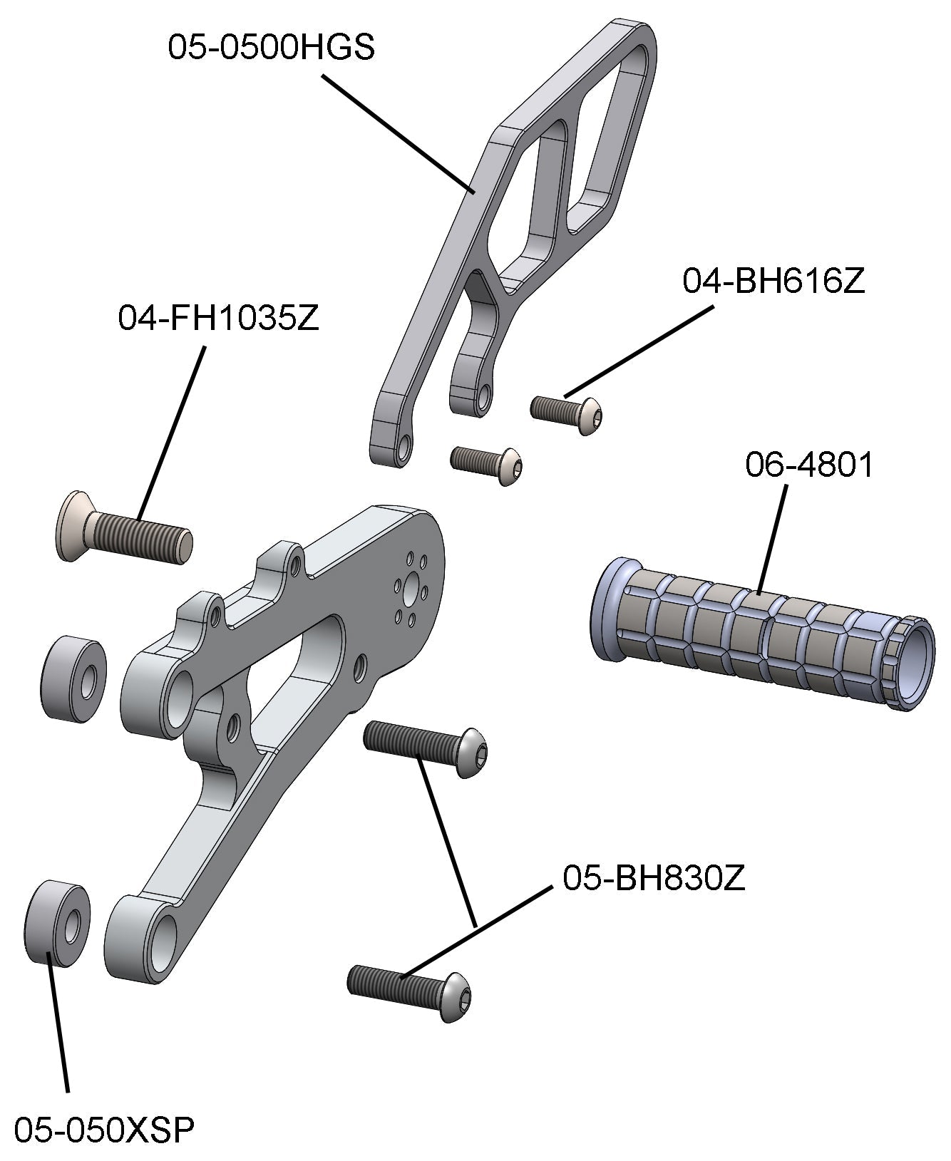Woodcraft Triumph Daytona 675/R/Street Triple Rearsets - GP Shift w/QS Rod - RACE USE ONLY (No Side Stand)