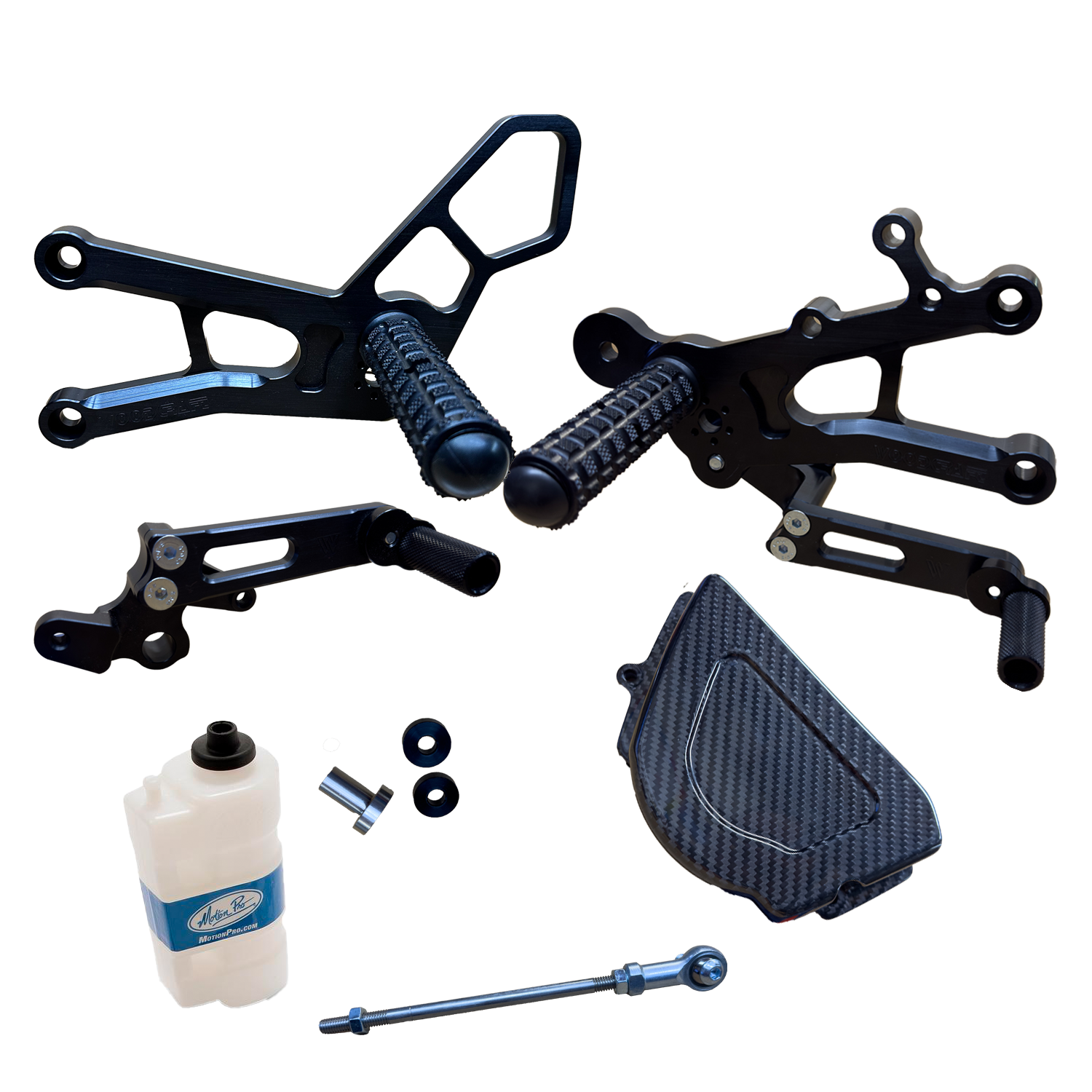 Woodcraft Triumph 765 Street Triple GP Shift Rearset with Sprocket Cover