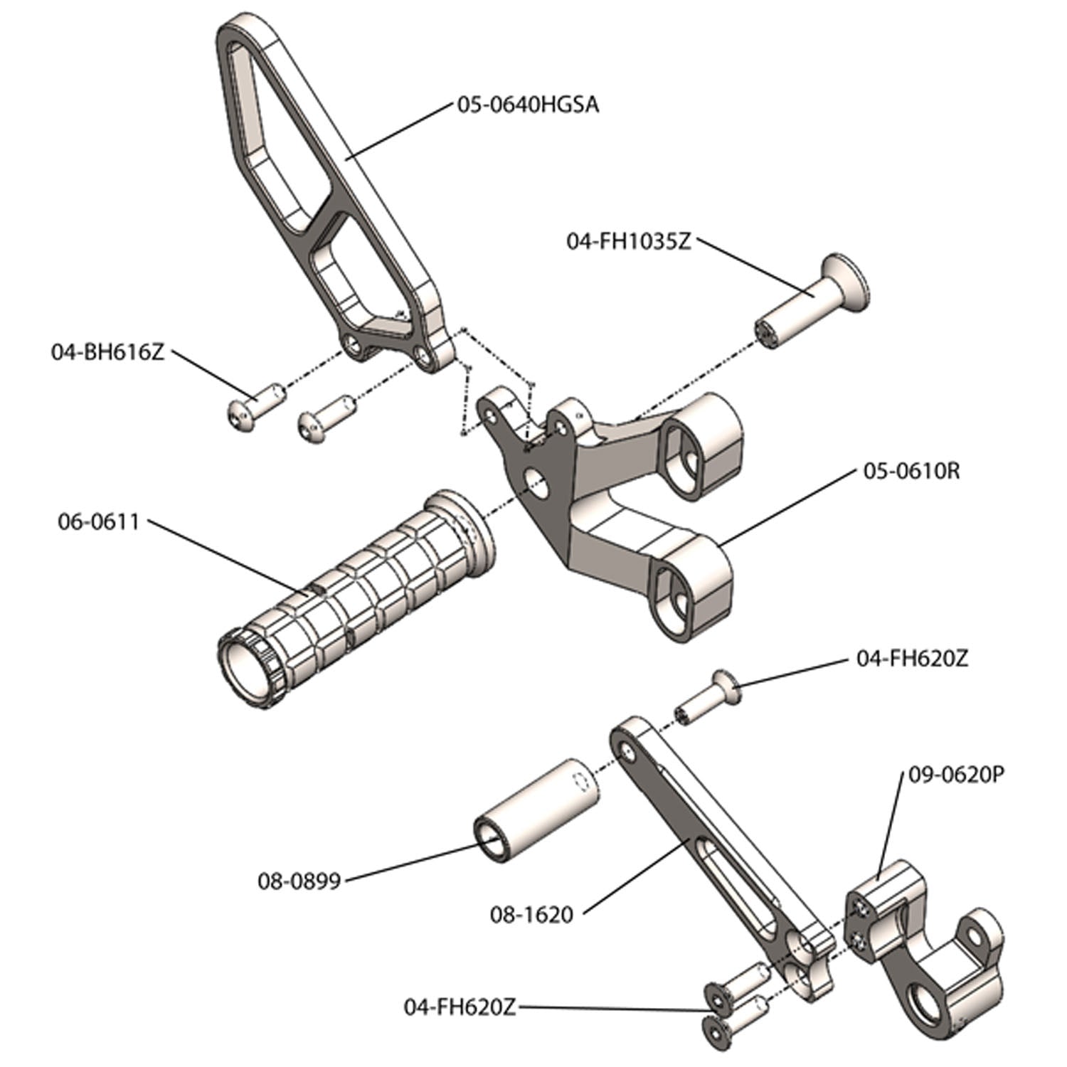 Woodcraft Ducati 748/916/996/998 Complete Rearset