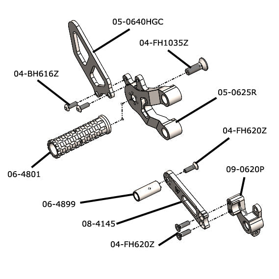 Woodcraft Ducati 749/999 Complete Rearset