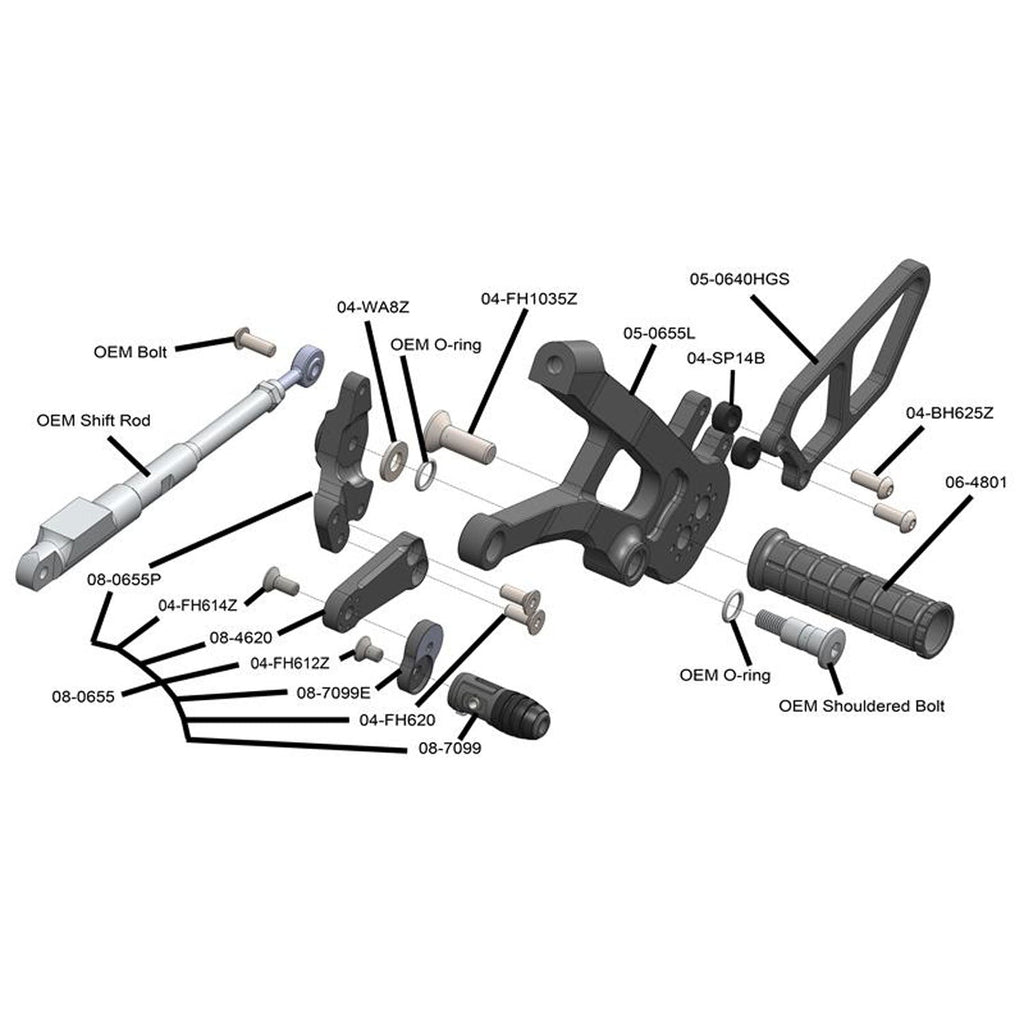 Woodcraft Ducati Panigale 2021-24 V4 Rearset Kit