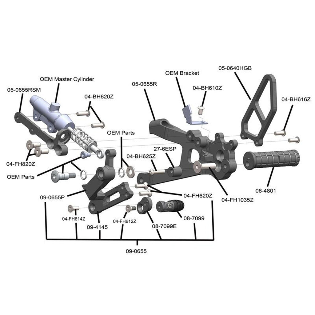 Woodcraft Ducati Panigale 2021-24 V4 Rearset Kit