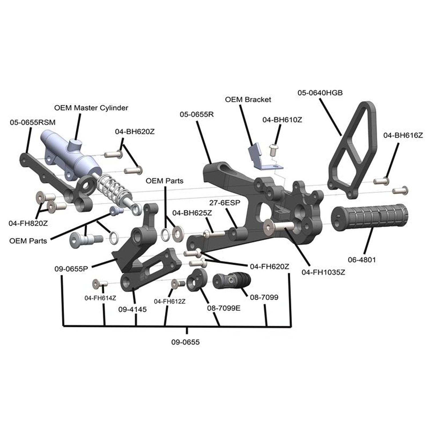 Woodcraft Ducati Panigale 2021-24 V4 Rearset Kit