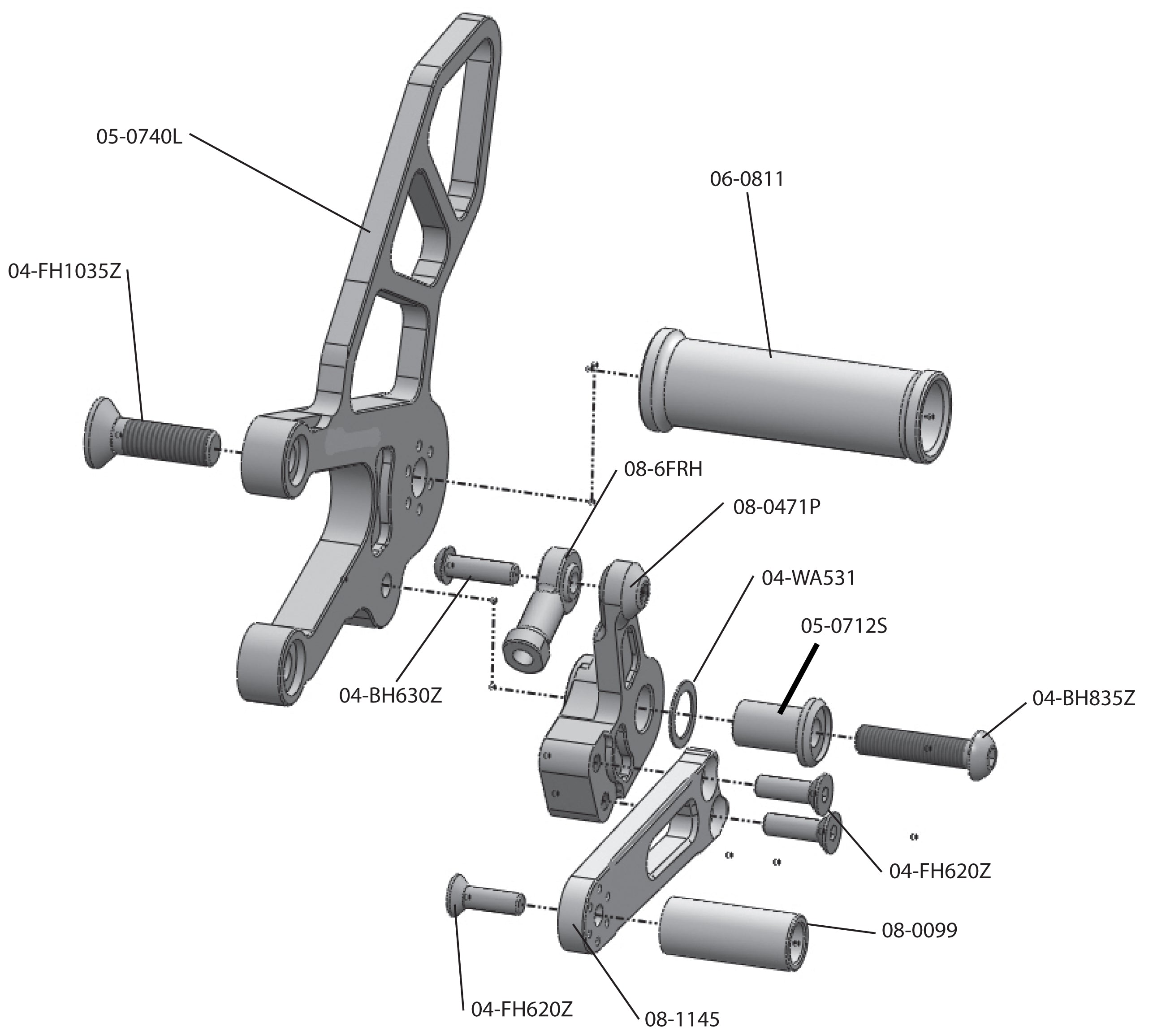 Woodcraft 2011-16 Aprilia RSV4 APRC/Tuono V4 GP Shift Complete Rearset