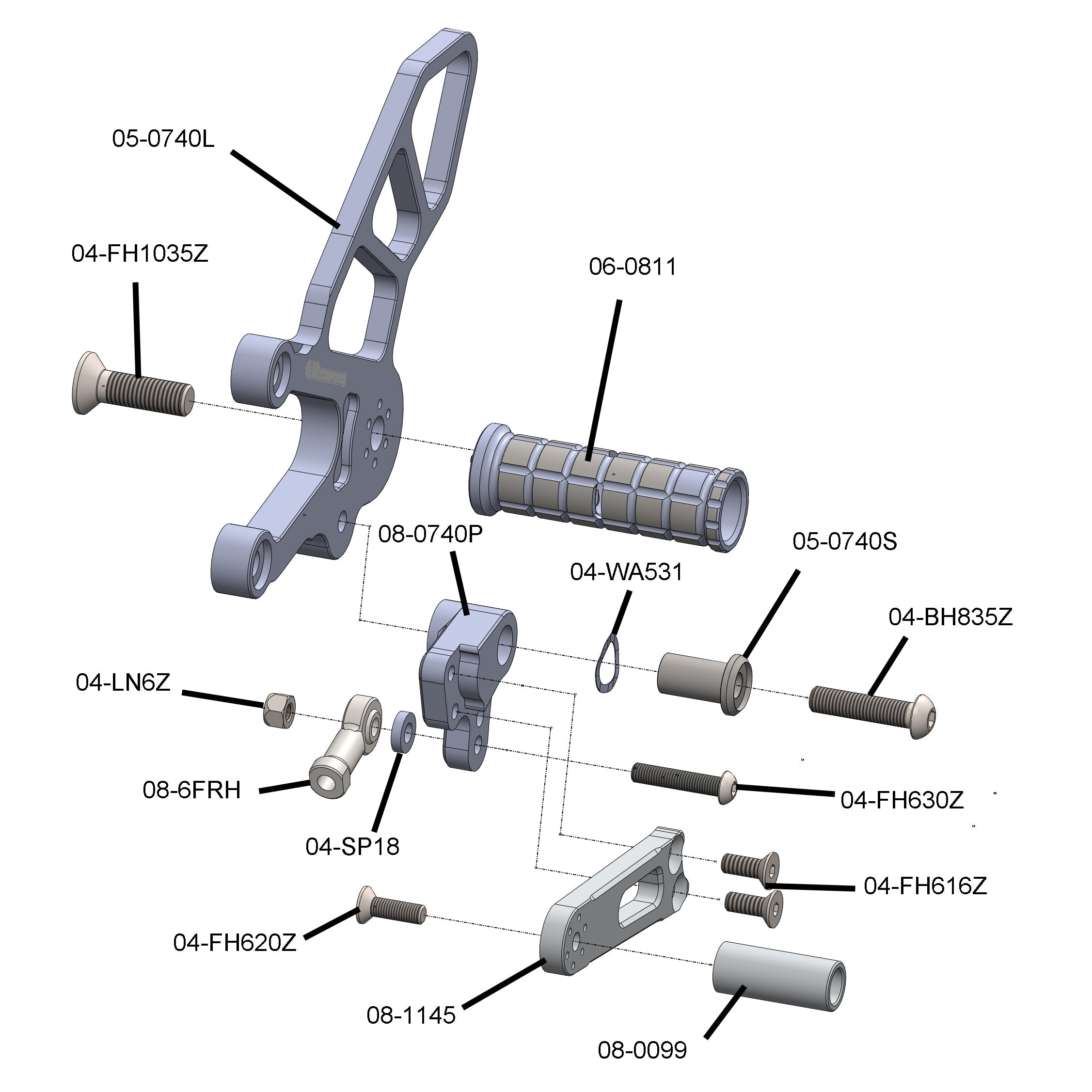 Woodcraft 2011-16 Aprilia RSV4 APRC/Tuono V4 STD Shift Complete Rearset