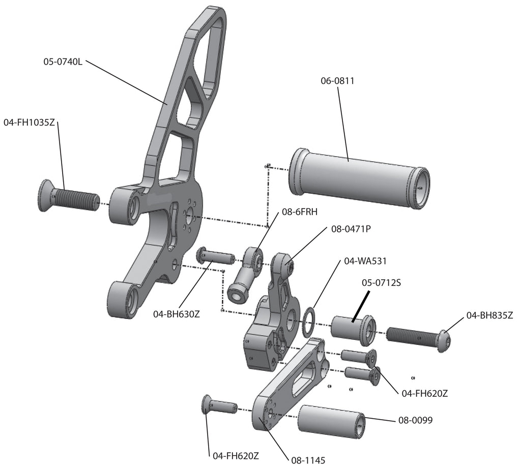 Woodcraft 2017-20 Aprilia RSV4/Tuono GP Shift Complete Rearset
