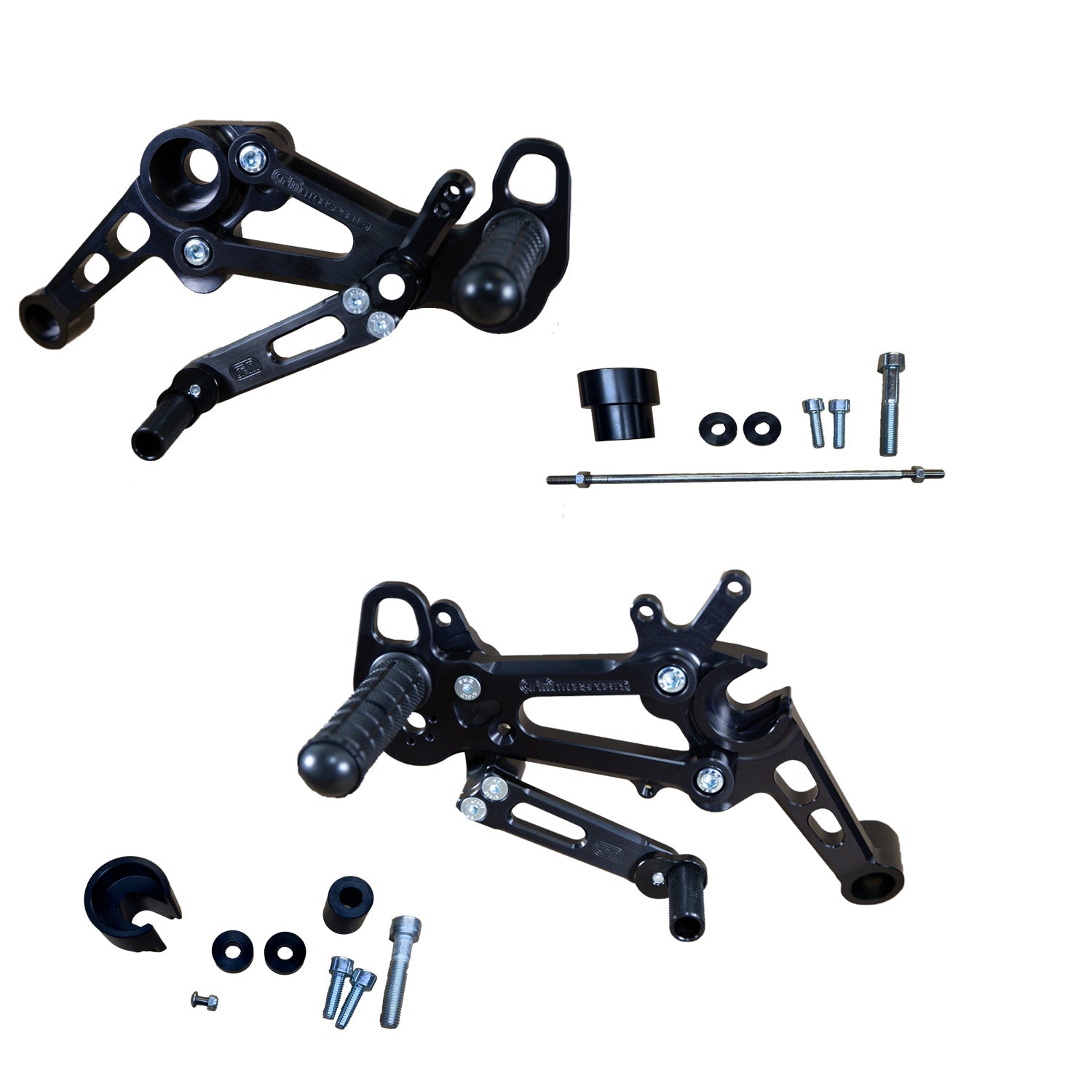 Woodcraft Aprilia RS457, Tuono 457 Adjustable Rearset Kit Complete W/Pedals