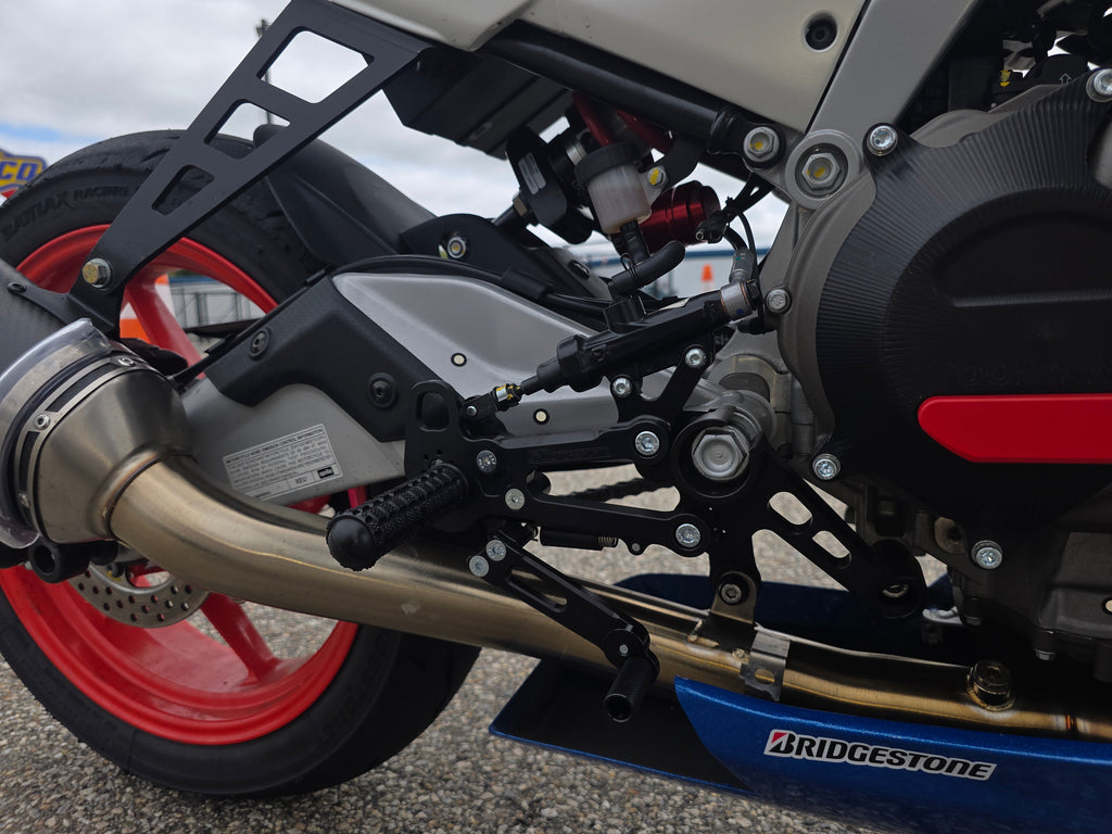 Woodcraft Aprilia RS457, Tuono 457 Adjustable Rearset Kit Complete W/Pedals
