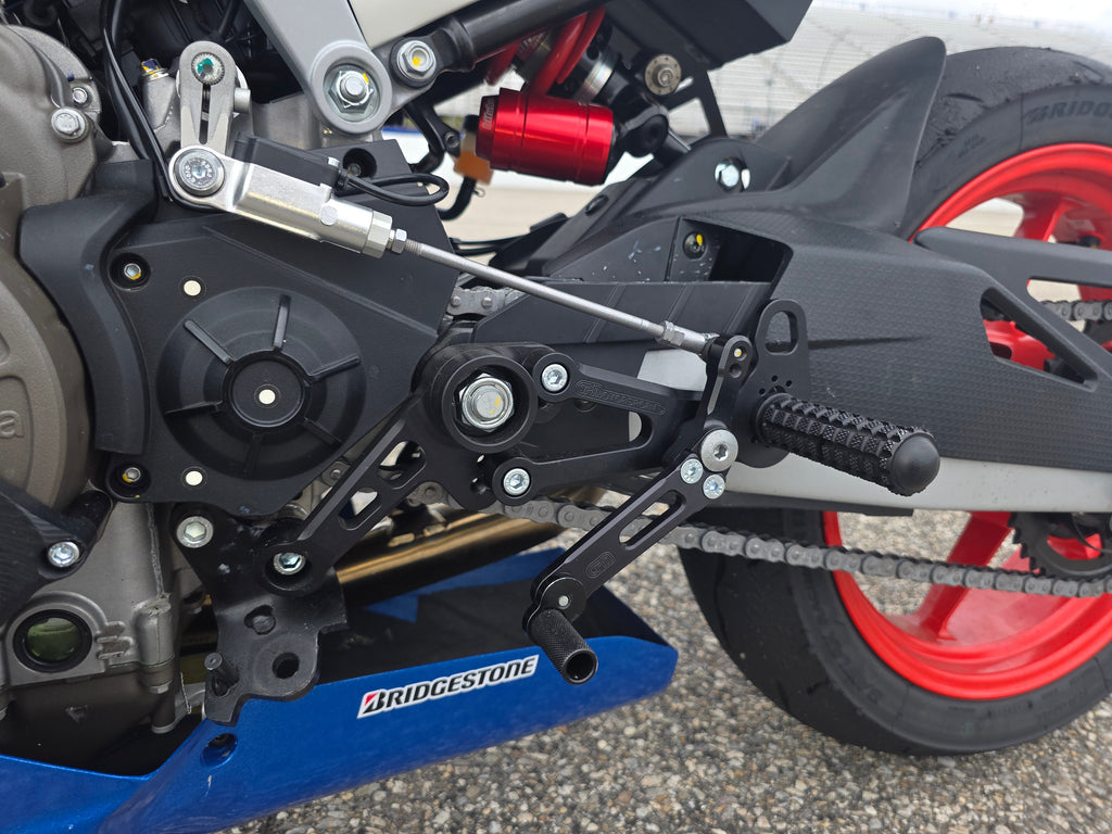 Woodcraft Aprilia RS457, Tuono 457 Adjustable Rearset Kit Complete W/Pedals
