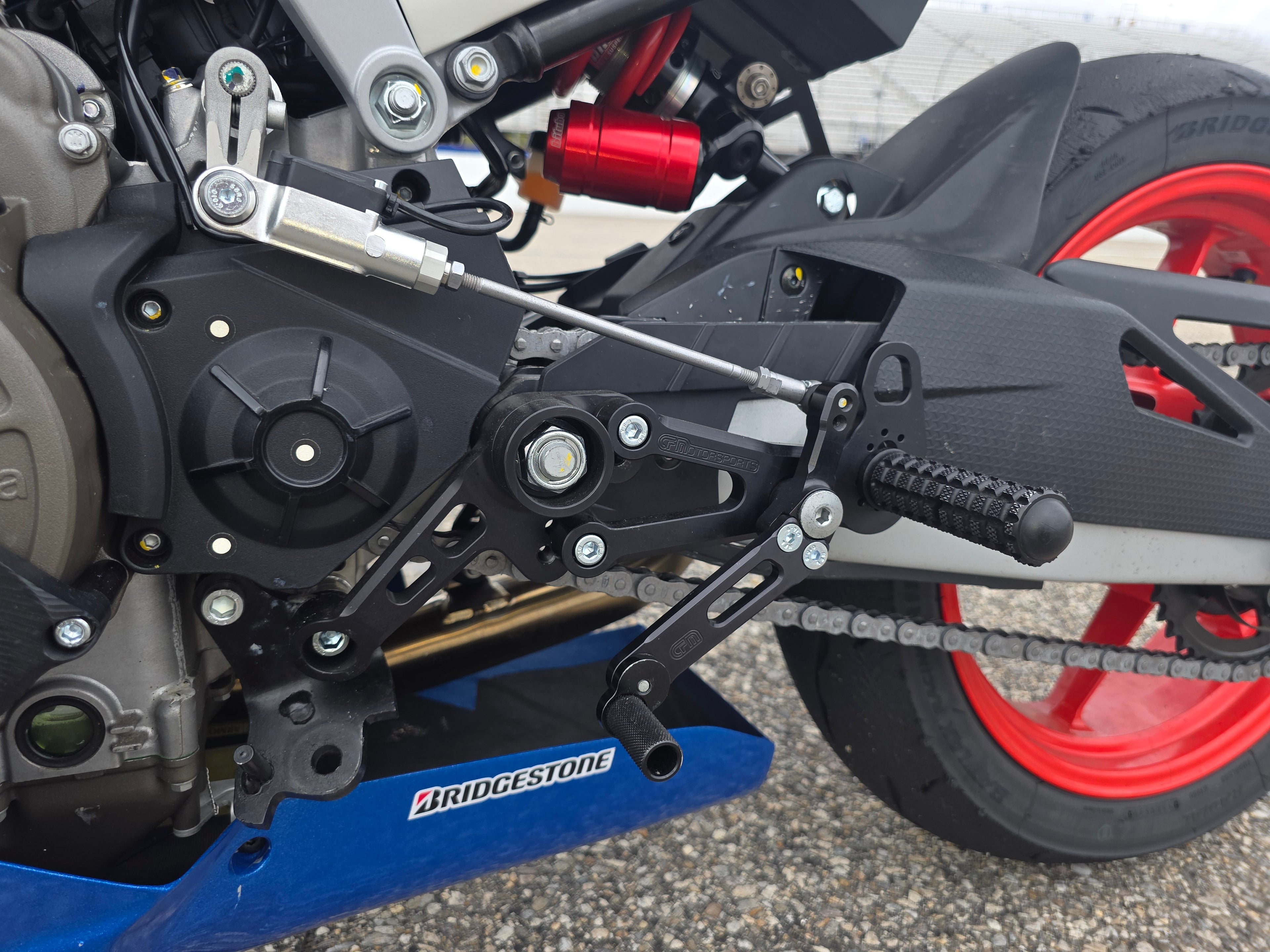Woodcraft Aprilia RS457, Tuono 457 Adjustable Rearset Kit Complete W/Pedals
