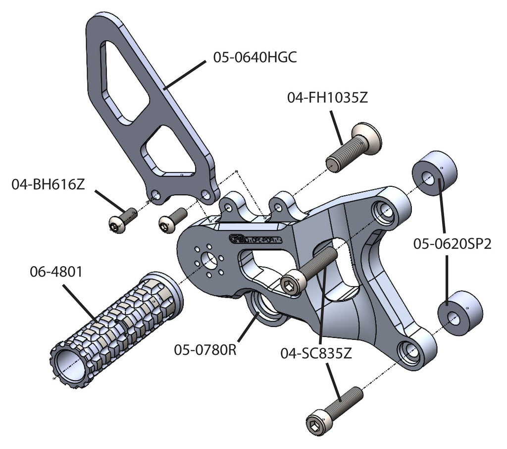 Woodcraft MV Agusta F3 800 Adjustable Rearset Kit w/Shift Pedal (2021-2023)