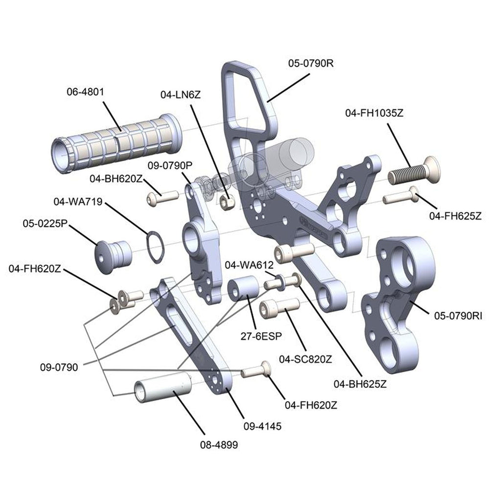 Woodcraft KTM Duke790/890 Rear Set Kit