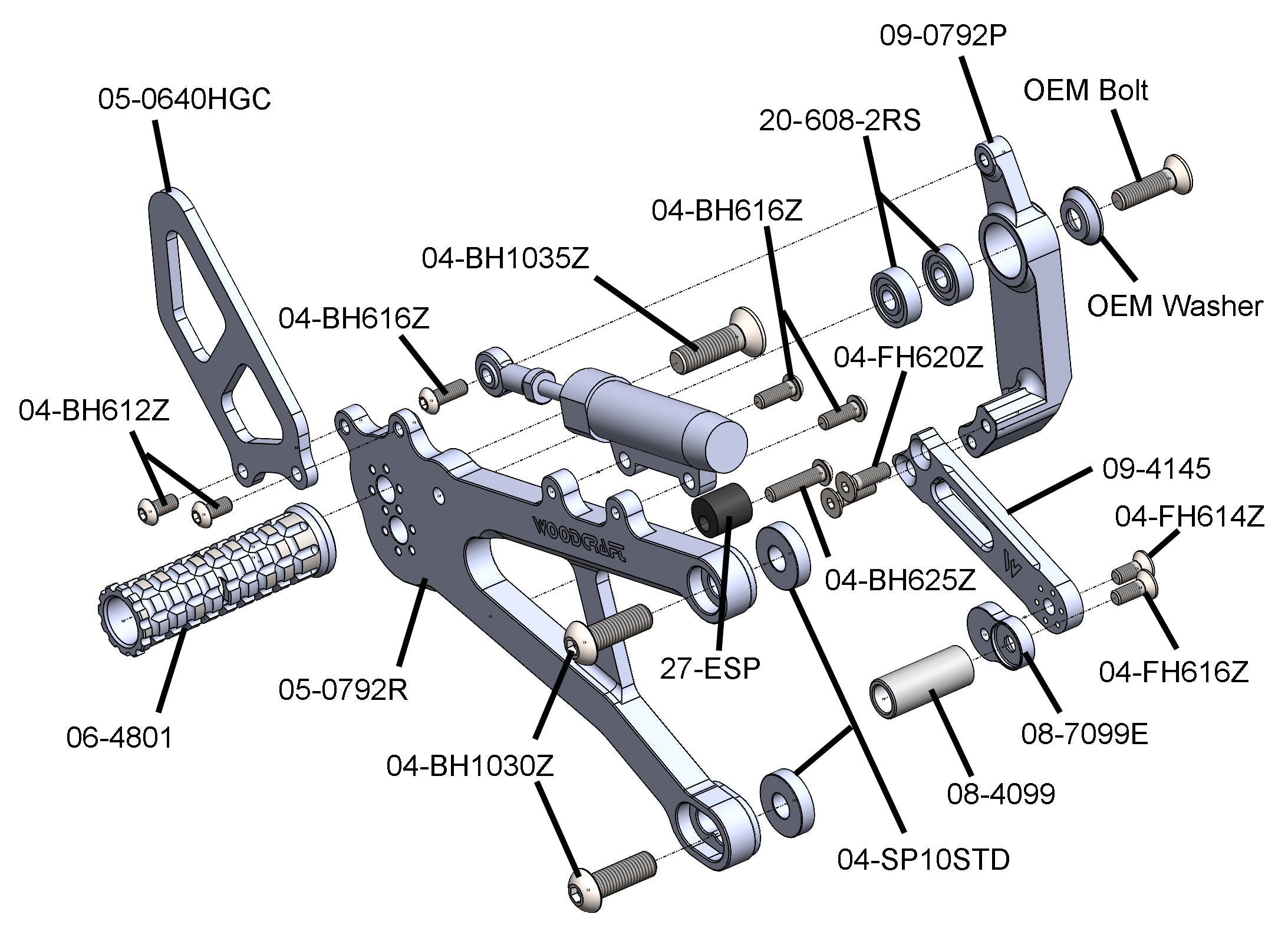 Woodcraft KTM 990 Complete Rearset