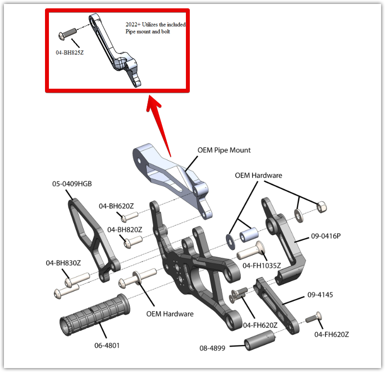 Woodcraft Yamaha MT10 Complete Rearset