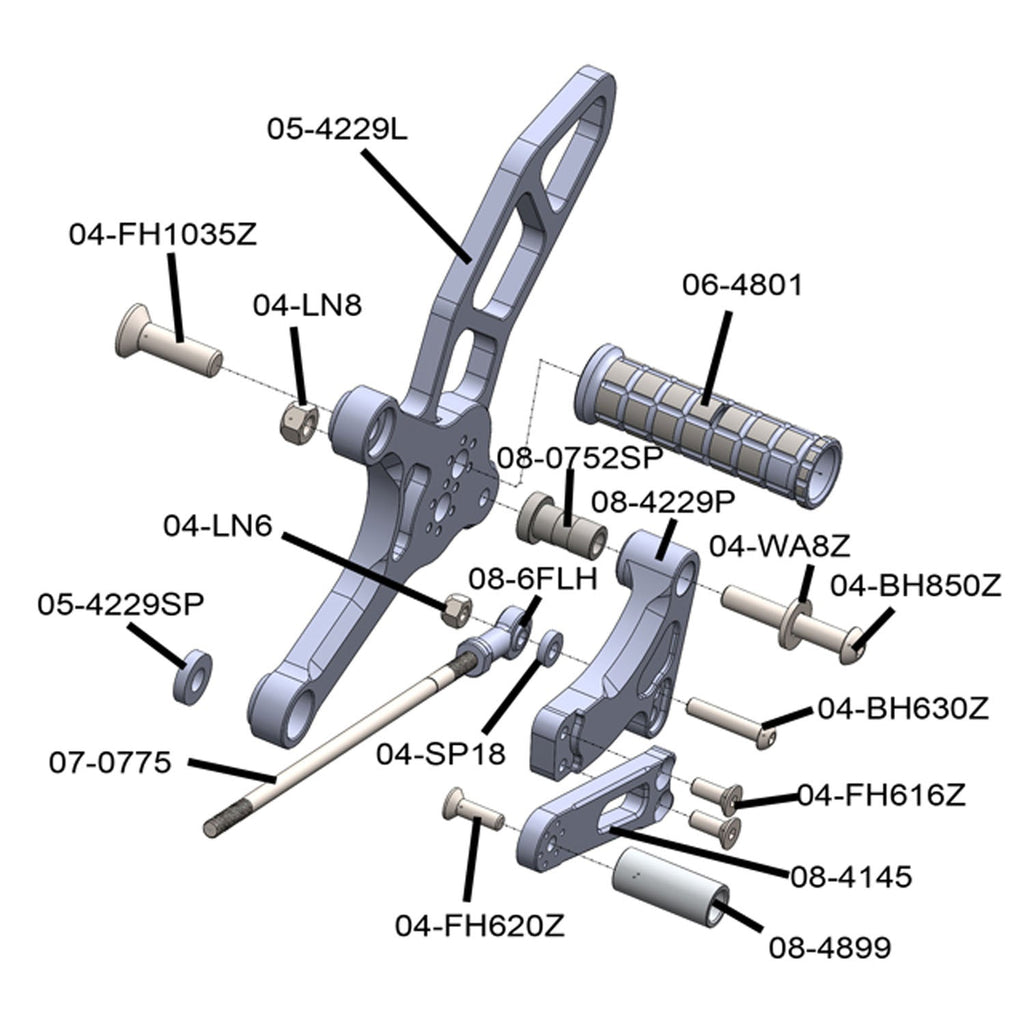 Woodcraft Suzuki SV650 Rearset Complete