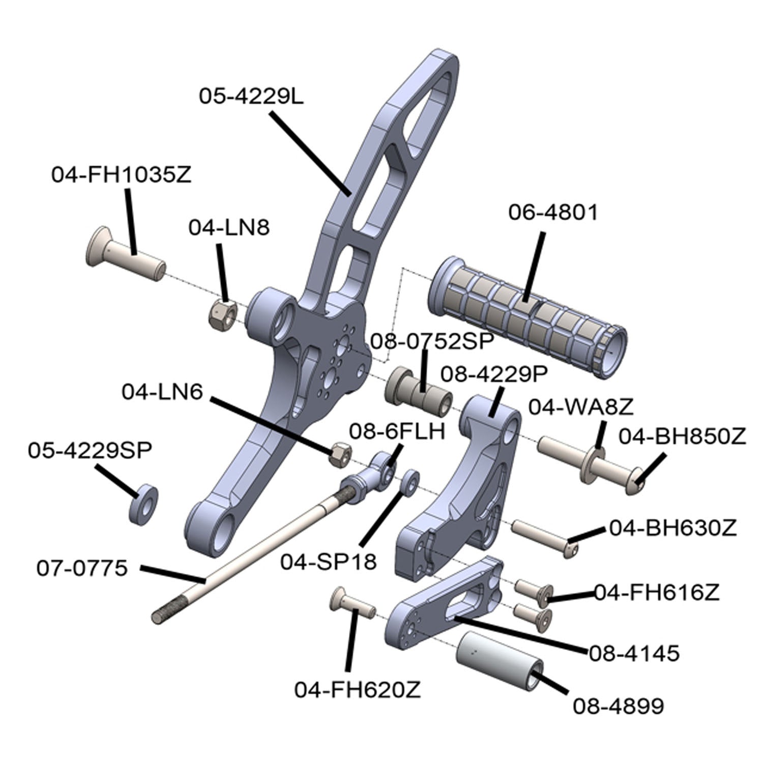 Woodcraft Suzuki SV650 Rearset Complete
