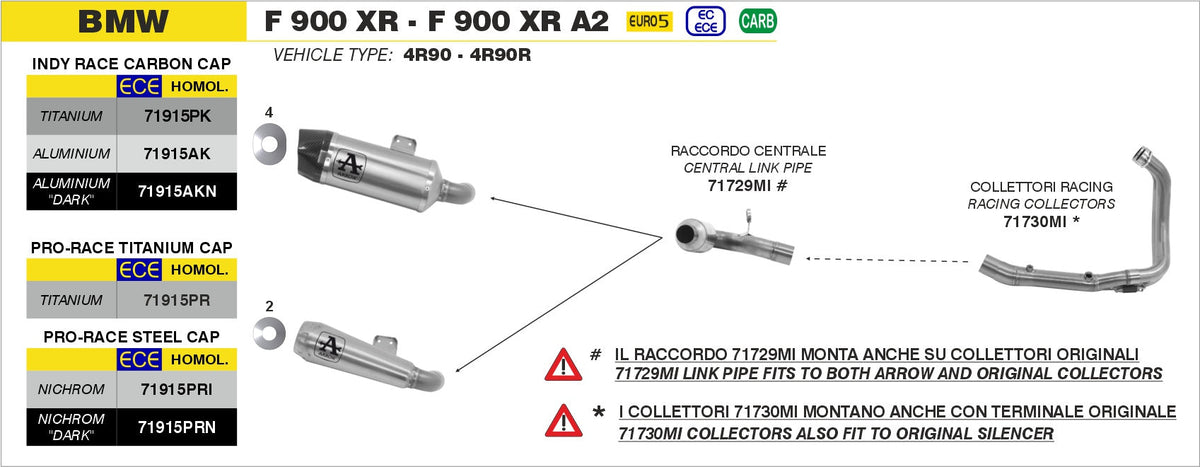 Arrow Racing Header - BMW F900R/F900XR
