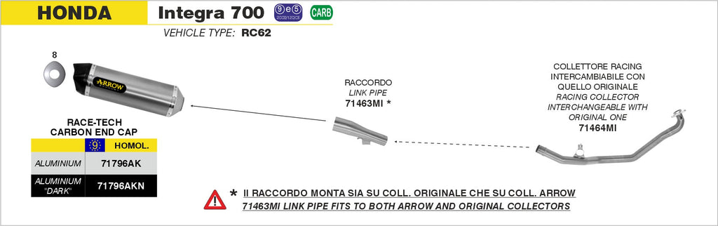 Arrow Racing Header - Honda NC700S/NC700X