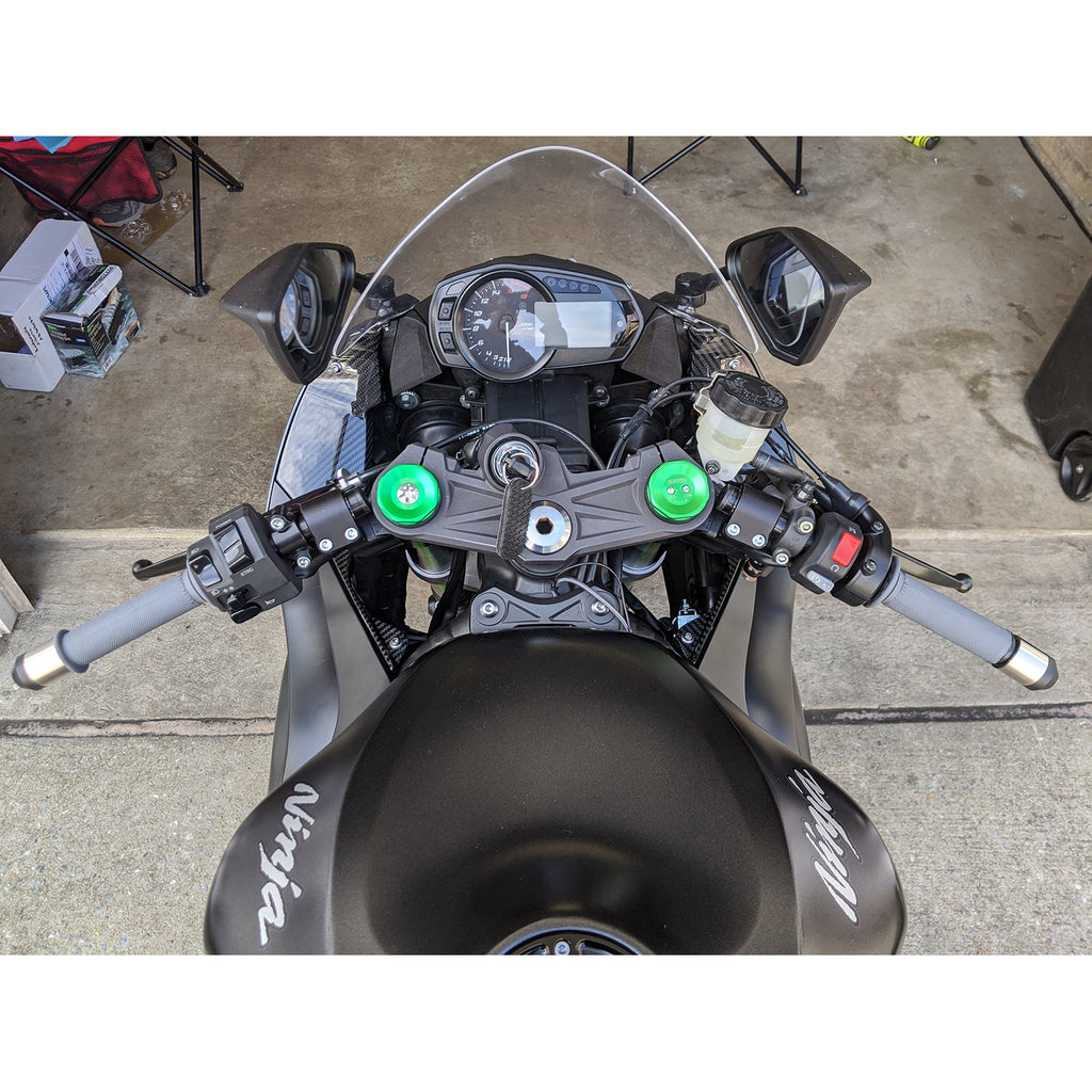 Woodcraft 35MM Rise Side Mount Adjustable Angle Clipon Risers for Kawasaki 2013+ ZX-6
