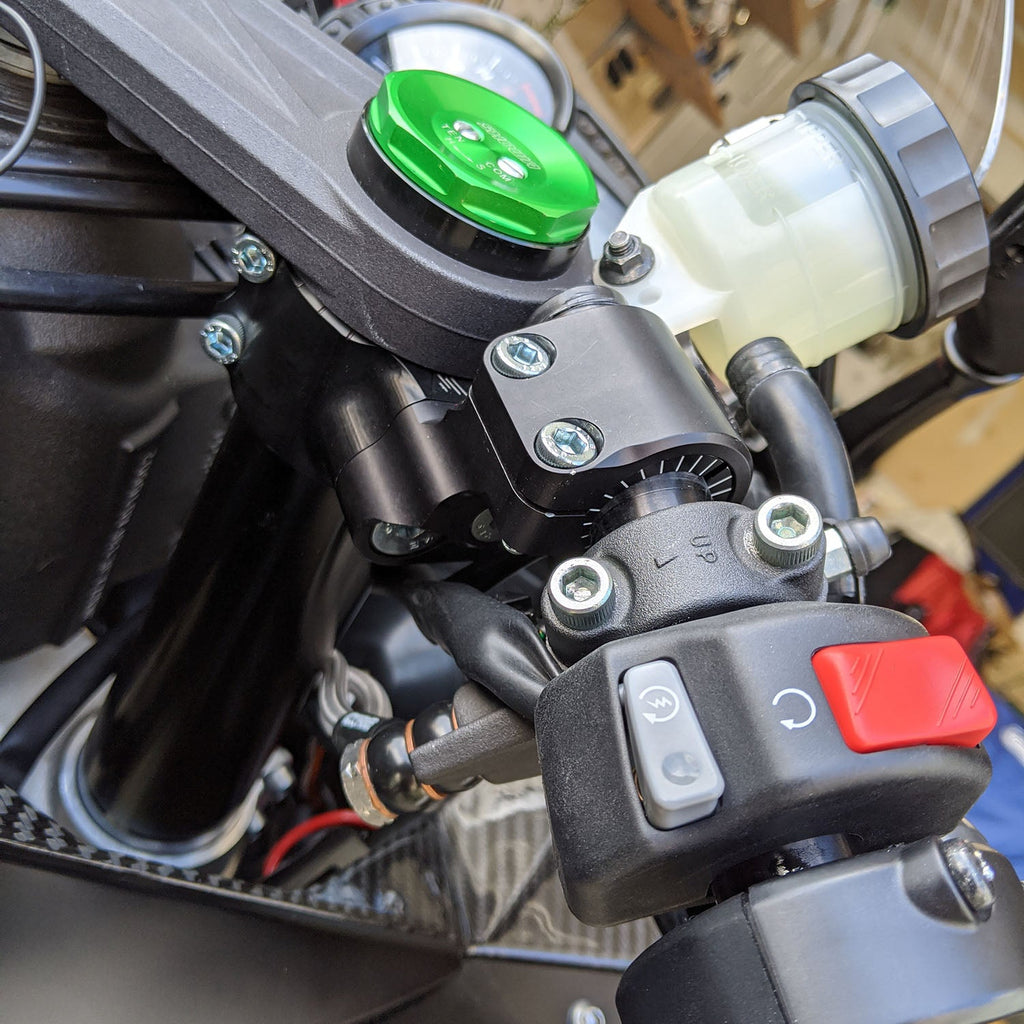 Woodcraft 35MM Rise Side Mount Adjustable Angle Clipon Risers for Kawasaki 2013+ ZX-6