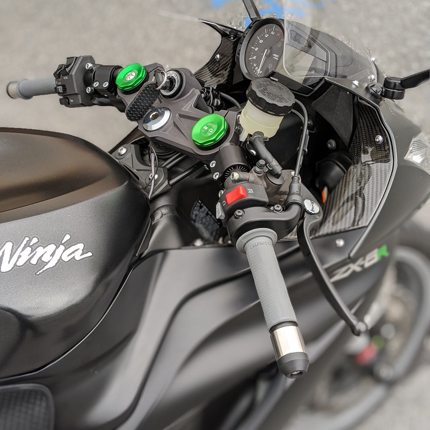Woodcraft 35MM Rise Side Mount Adjustable Angle Clipon Risers for Kawasaki 2013+ ZX-6
