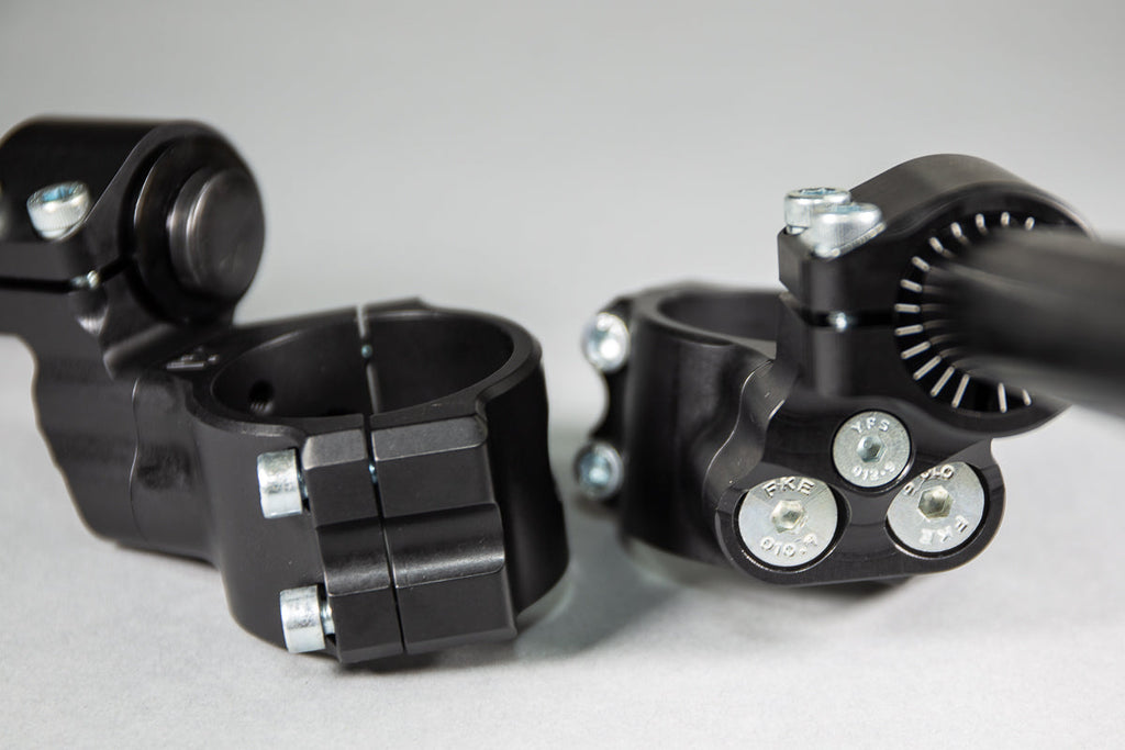 Woodcraft 35mm Adjustable Angle Side Mount Clip-on Riser set w/bars, Reservoir mount and hose Suzuki GSXR600/750