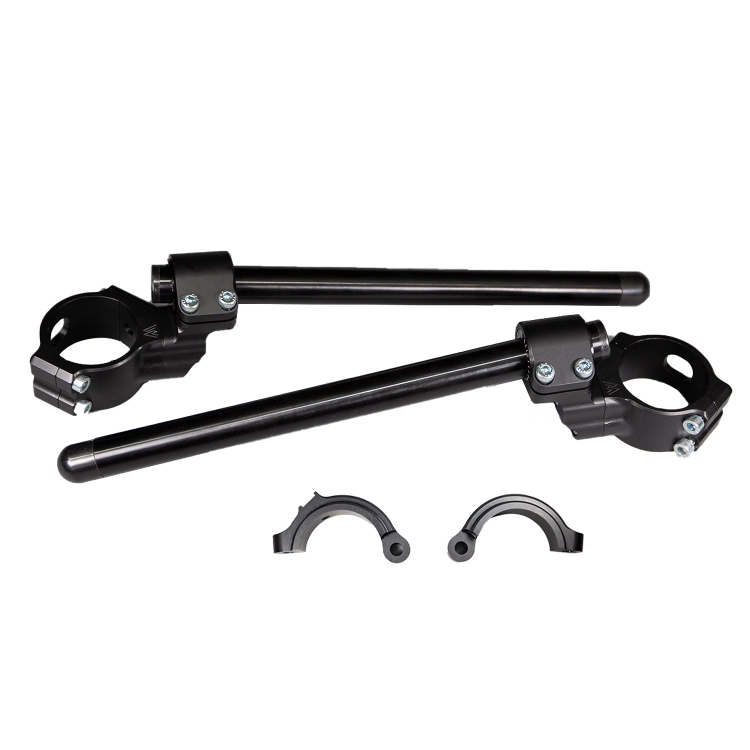 Woodcraft BMW S1000RR Side Mount 35mm Rise Adjustable Angle Clipon Risers, 55mm w/ OEM Clipon Delete