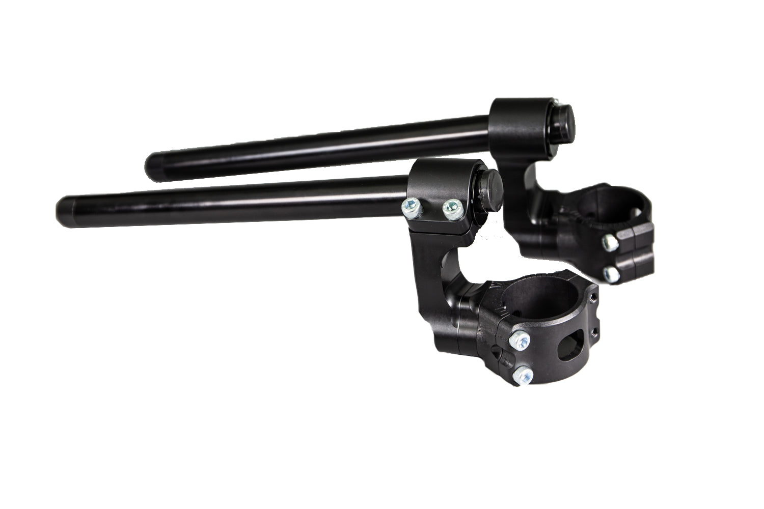 Woodcraft 12-7741-78BK1 Kawasaki Ninja 650, Z650 75MM Rise Side Mount Adjustable Angle Clipon Risers